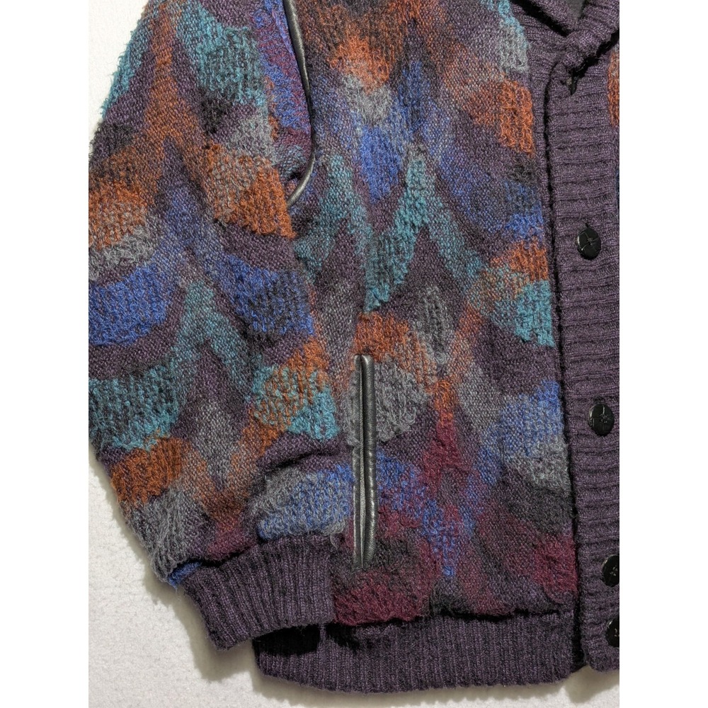 Vintage La Squadra Monte Carlo Mohair Cardigan Jacket Italy Abstract Knit... - Picture 6 of 16